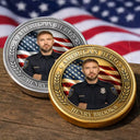 America 250th,Custom Photo,Independence Day,Family,Proud,Remove BG Photo - Custom Photo American Hero Firefighter Police Nurse EMT - Personalized Commemorative Keepsake Coin