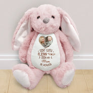 Memorial,Family,Gift For Grandparents,Parents - Custom Photo Memorial Sent With A Kiss From My Great Grandma In Heaven - Personalized Soft Toy Bunny