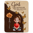 Christian,Gift For Wife,Gift For Girlfriend,Gift For Women,Gift For Aunt,Gift For Mother,Gift For Grandma,Gift For Daughter,Gift For Sisters,Gift For Bestie - Trust In The Lord With Birth Month Flower - Personalized Fleece Blanket, Sherpa Blanket