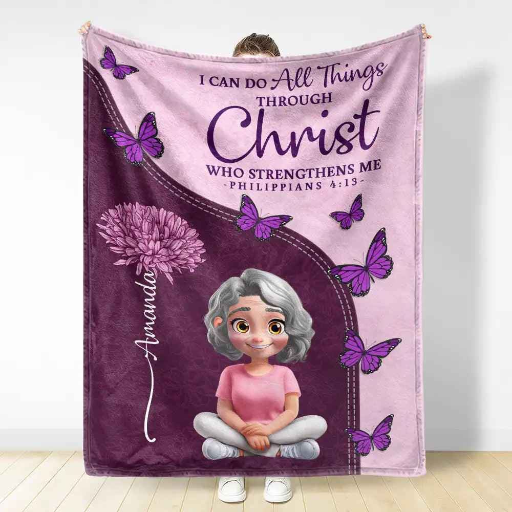 Christian,Gift For Wife,Gift For Girlfriend,Gift For Women,Gift For Aunt,Gift For Mother,Gift For Grandma,Gift For Daughter,Gift For Sisters,Gift For Bestie - Trust In The Lord With Birth Month Flower - Personalized Fleece Blanket, Sherpa Blanket