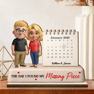 Gift For Couples,Gift For Husband,Gift For Wife,Gift For Boyfriend,Gift For Girlfriend,LGBT,Love - Calendar The Day Our Love Began - Personalized Custom Shaped 2-Layered Wooden Plaque