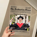 Graduation,Gift For Yourself,Gift For Women,Gift For Men - Custom Photo Graduation Newspapers - Personalized Vertical Rectangle Acrylic Plaque