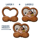 Mom,Daughters,Sad,Memorial - Custom Photo Mother & Daughter Heartfinity - Personalized Custom Shaped Car Visor Clip