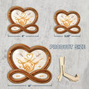 Mom,Daughters (Adult),Daughters (Young),Sad,Memorial - Heartfinity The Love Between Mother & Daughters - Personalized 2-Layered Wooden Plaque With Stand