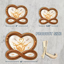 Mom,Daughters (Adult),Daughters (Young),Sad,Memorial - Heartfinity The Love Between Mother & Daughters - Personalized 2-Layered Wooden Plaque With Stand