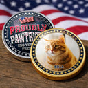 America 250th,Independence Day,Pet Lovers - Proudly Pawtriotic 250 Years Of Freedom Dog Cat - Personalized Commemorative Keepsake Coin