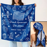 Gift For Yourself,Gift For Women,Happy,Independence Day,America 250th,Pet Mom,Dog Mom,Cat Mom,Playful - Proud American Dog Cat Mom Celebrating - Personalized Scarf