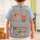 Back To School,Gift For Kids,Adorable,Monogram - Monogram Back To School Kids Kind Capable Affirmations - Personalized Corduroy Backpack