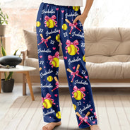 Top Market,Gifts For Her,Christmas,Softball,Gift For Yourself,Gift For Women,Icon,Happy - Coquette Bow Softball Player Softball Team Gift - Personalized Pajama Pants