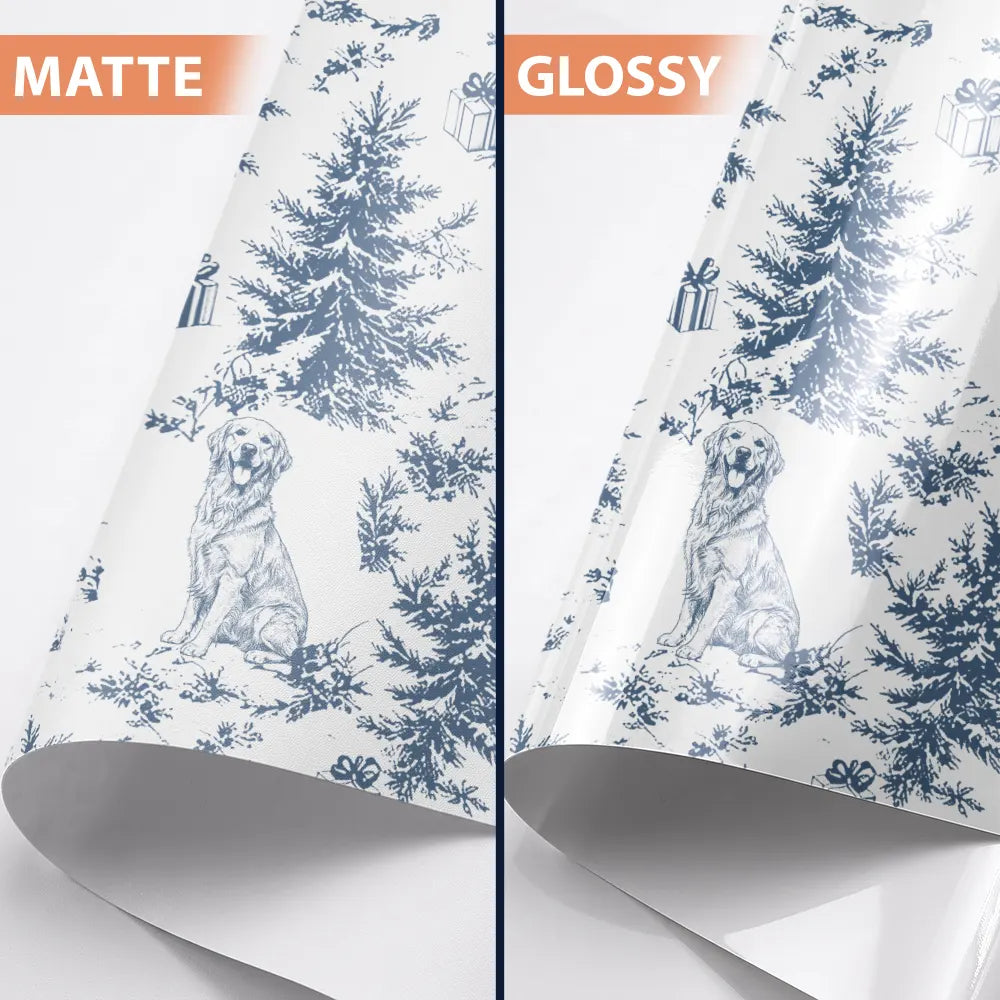 Art Design,Christmas,Custom Photo,Dog Lovers,Happy,Pet Lovers,Photo - Pencil Sketch - Remove BG - Christmas Gift For Pet Lovers - Personalized Custom Photo Pencil Sketch Chinoiserie Toile Wrapping Paper