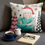Art Design,Christmas,Custom Photo,Gift For Grandchildren,Gift For Grandkids,Gift For Grandma,Grandma - Grandkids,Happy,Photo - Vivid Watercolor Art,Top Market - Christmas Gift For Kids - Personalized Custom Photo Watercolor Keepsake Pillow