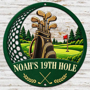 Gift For Men, Gift For Yourself, Gifts For Him, Golf, Humorous, Icon, Top Market - Decor Gift For Golfers - Personalized 19th Hole Metal Sign