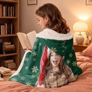 Art Design,Christmas,Custom Photo,Gift For Grandchildren,Gift For Grandkids,Gift For Grandma,Grandma - Grandkids,Happy,Photo - Vivid Watercolor Art - Christmas Gift For Kids - Personalized Custom Photo Watercolor Cute Boy Girl Wearable Hooded Blanket