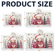 Art Design,Christmas,Custom Photo,Gift For Grandchildren,Gift For Grandkids,Gift For Grandma,Grandma - Grandkids,Happy,Photo - Vivid Watercolor Art - Christmas Gift For Kids - Personalized Custom Photo Watercolor Cute Boy Girl Wearable Hooded Blanket
