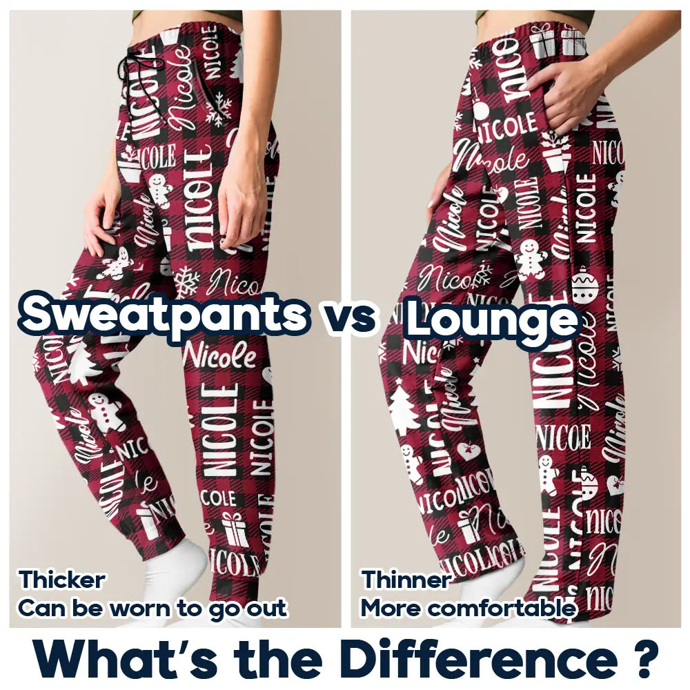 Christmas,Custom Text,Family,Happy,Top Market - Matching Christmas Gift For Family - Personalized Member Names Pajama Pants