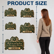 Christmas, Custom Text, Family, Happy, Top Market - Gift For Christian Family - Personalized We'll Serve The Lord Metal Sign