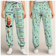 Gift For Women,Gift For Yourself,Gifts For Her,Happy,Top Market,Vector - Gift For Christian Women - Personalized Birth Month Flower God Says I Am Pajama Pants
