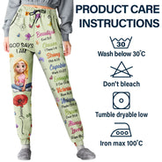 Gift For Women,Gift For Yourself,Gifts For Her,Happy,Top Market,Vector - Gift For Christian Women - Personalized Birth Month Flower God Says I Am Pajama Pants
