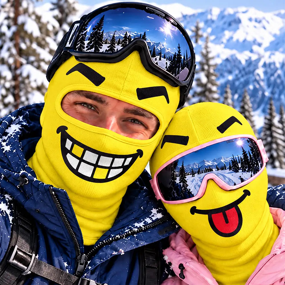 Christmas,Humorous,Icon,Skiing - Winter Skier, Biker Gag Gift For Friends, Bestie - Personalized Funny Emotion Face Balaclava Face Mask