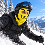 Christmas,Humorous,Icon,Skiing - Winter Skier, Biker Gag Gift For Friends, Bestie - Personalized Funny Emotion Face Balaclava Face Mask