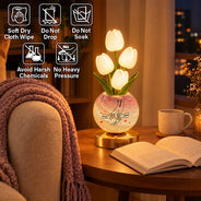 Christmas,Gift For Mother,Gifts For Her,Grateful,Icon,Indoor Decor - Christmas Home Decor Gift For Mom, Grandma - Personalized 3D Inflated Effect Hand In Hand Tulip LED Night Light