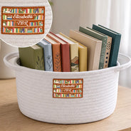 Gift For Women, Gift For Yourself, Gifts For Her, Humorous, Icon, Reading - Gifts For Book Lovers - Personalized Books To Be Read TBR Woven Rope Basket