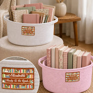 Gift For Women, Gift For Yourself, Gifts For Her, Humorous, Icon, Reading - Gifts For Book Lovers - Personalized Books To Be Read TBR Woven Rope Basket