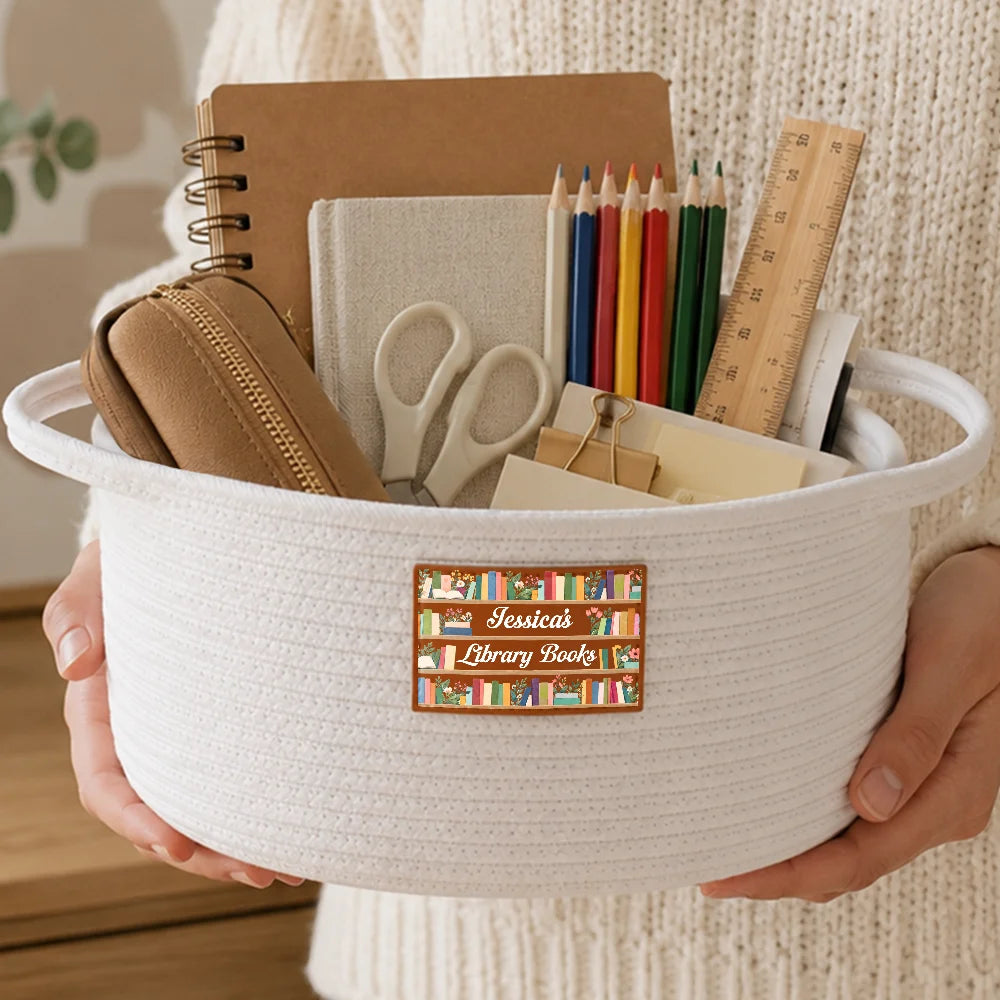 Gift For Women, Gift For Yourself, Gifts For Her, Humorous, Icon, Reading - Gifts For Book Lovers - Personalized Books To Be Read TBR Woven Rope Basket