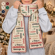 Christmas,Custom Text,Gift For Grandma,Gifts For Her,Happy - Christmas Gift For Grandma Nana - Personalized Kids Names Fleece Scarf