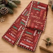 Christmas,Custom Text,Gift For Grandma,Gifts For Her,Happy - Christmas Gift For Grandma Nana - Personalized Kids Names Fleece Scarf