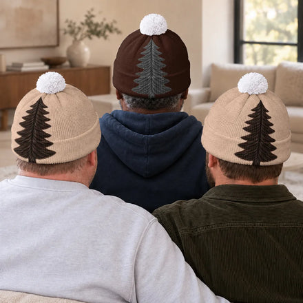Funny Gag Gift For Him - Personalized Christmas Tree Hair Bobble Beanie Hat