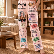 Christmas,Cozy,Gift For Yourself,Gifts For Her,Gifts For Him,Reading,Vector - Gift For Book Lovers - Personalized Do Not Disturb Pajama Pants