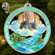 Christmas,Custom Photo,Family,Memorial,Memorial Loved One,Remove BG Photo,Sympathetic - Memorial Sympathy Gift - Personalized Custom Photo Your Wings Were Ready But Our Hearts Were Not Acrylic Ornament