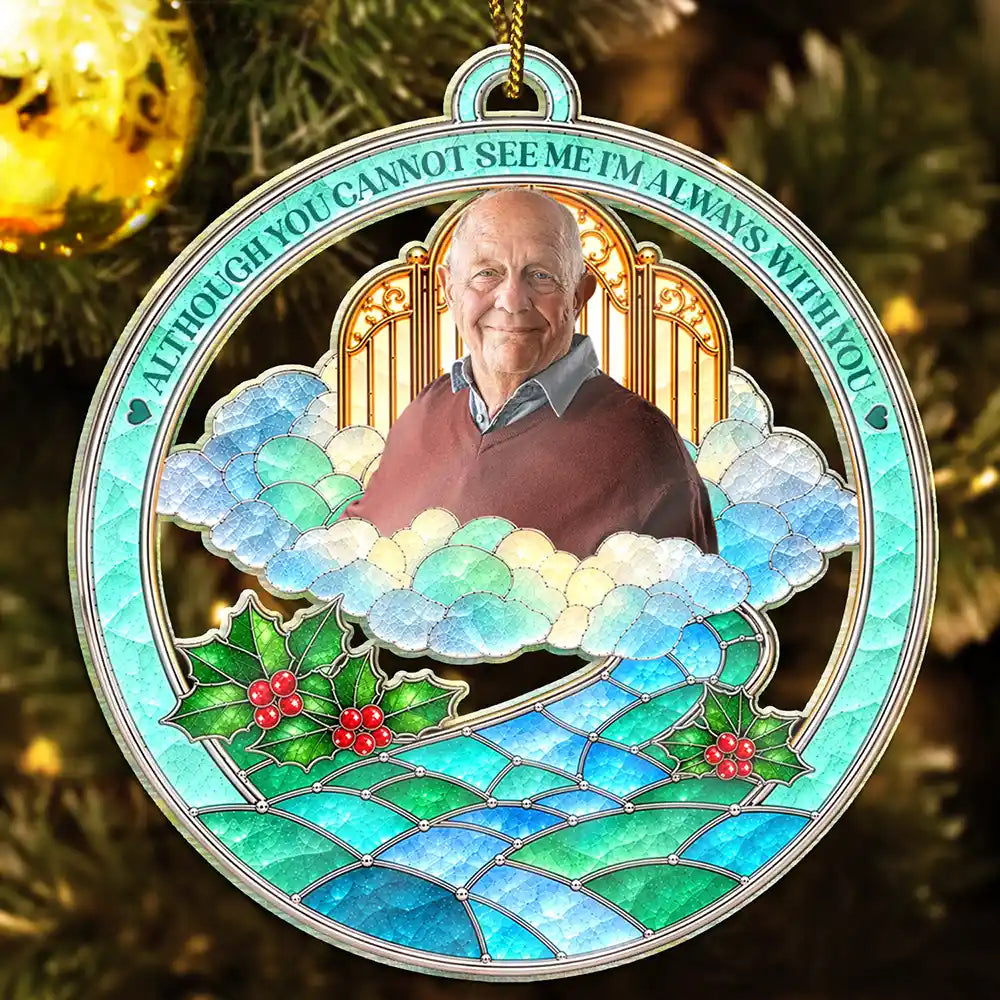 Christmas,Custom Photo,Family,Memorial,Memorial Loved One,Remove BG Photo,Sympathetic - Memorial Sympathy Gift - Personalized Custom Photo Your Wings Were Ready But Our Hearts Were Not Acrylic Ornament