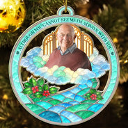 Christmas,Custom Photo,Family,Memorial,Memorial Loved One,Remove BG Photo,Sympathetic - Memorial Sympathy Gift - Personalized Custom Photo Your Wings Were Ready But Our Hearts Were Not Acrylic Ornament