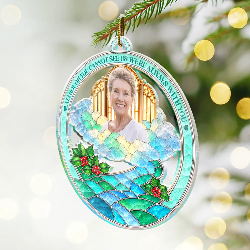 Christmas,Custom Photo,Family,Memorial,Memorial Loved One,Remove BG Photo,Sympathetic - Memorial Sympathy Gift - Personalized Custom Photo Your Wings Were Ready But Our Hearts Were Not Acrylic Ornament
