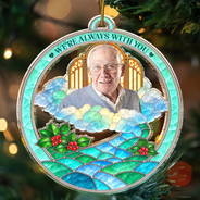Christmas,Custom Photo,Family,Memorial,Memorial Loved One,Remove BG Photo,Sympathetic - Memorial Sympathy Gift - Personalized Custom Photo Your Wings Were Ready But Our Hearts Were Not Acrylic Ornament