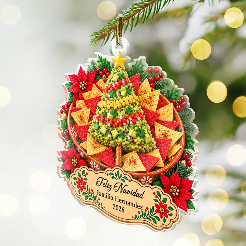 Christmas,Cooking,Family,Happy,Icon - Regalo De Navidad Para Familia Latina - Personalized Tamales Comida Navideña Adorno Acrílico Acrylic Ornament