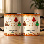 Christmas,Family,Icon,Sentimental - Christmas Gifts For Family - Personalized Family Forever Linked Together Gingerbread Style Mug