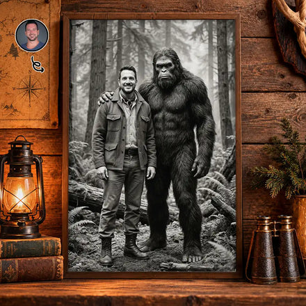 19th Century Sasquatch - Personalized Custom Photo Bigfoot Portrait Poster