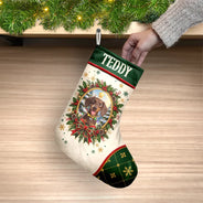 Art Design,Christmas,Custom Photo,Happy,Pet Lovers,Photo - Christmas Accessories 3D Cartoon Pet - Decor Gift For Pet Lovers - Personalized Custom Photo Pet Portrait Christmas Stocking