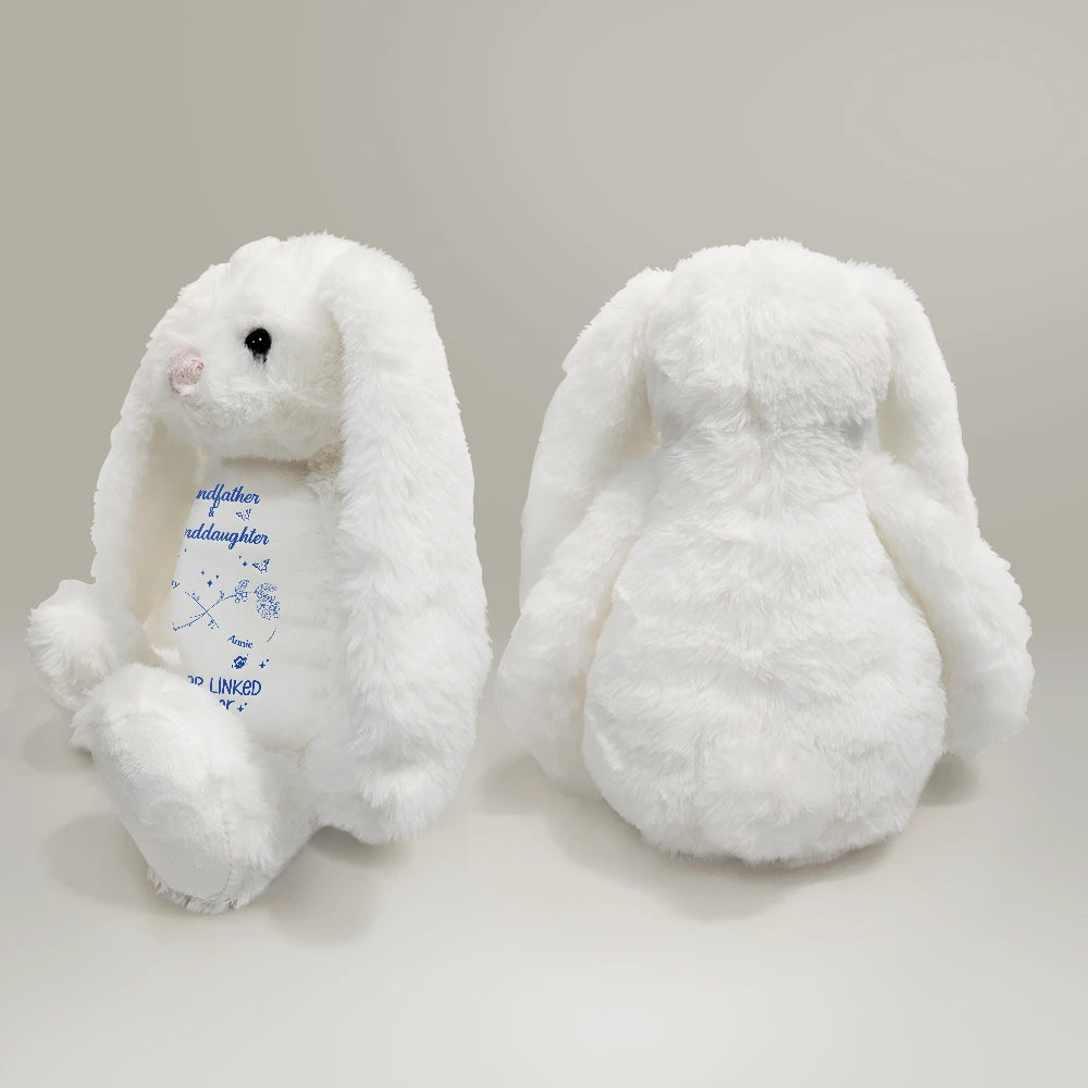 Grandma - Grandkids,Happy,Love,Christmas - The Love Between A Grandma And Granddaughter Is Forever - Personalized Soft Toy Bunny