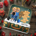 Christmas,Travel,Gift For Couples - The Year We And Our Suitcase Traveled Together - Personalized Custom Shaped Acrylic Ornament