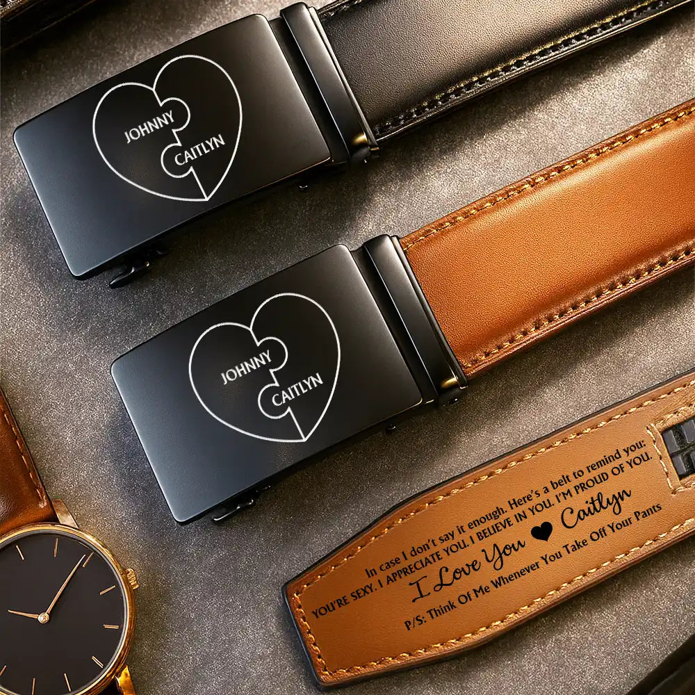 Gift For Couples,Gift For Husband,Gift For Boyfriend,Anniversary,Love - A Belt To Remind You I'm Proud Of You - Gift For Husband, Boyfriend, Anniversary - Personalized Leather Belt With Engraved Buckle