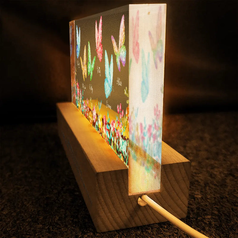 Gift For Bestie,Gift For Sibling,Gift For Sisters,Old Best friends - Besties Sisters Friends With Crystal Butterfly Effect - Personalized Rectangle LED Light