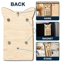 Cat Lovers,Cat Mom,Cat Dad,Cat Couple - Custom Photo Cute Cat Ear Feed Medication Tracker - Personalized Wooden Pet Feeding Reminder