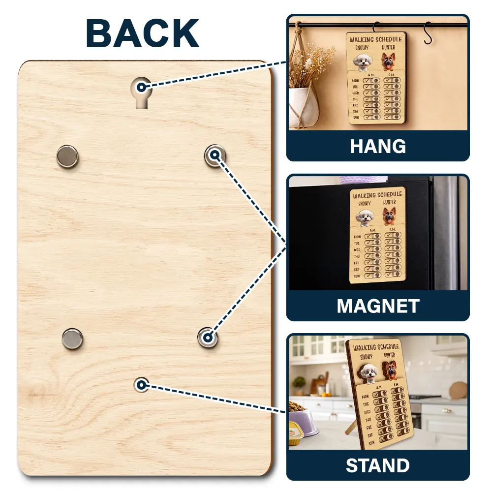 Pet Lovers,Pet Mom,Pet Dad,Pet Couple,Dog Lovers,Dog Mom,Dog Dad,Cat Lovers,Cat Mom,Cat Dad - Funny Dog Cat Feeding And Medication Tracker - Personalized Wooden Pet Feeding Reminder