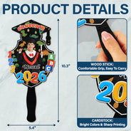 Graduation,Gift For Kids,Dad,Children,Mom,Happy - Custom Photo Congrats Pre-K Kindergarten Graduation - Personalized Graduation Handheld Fan