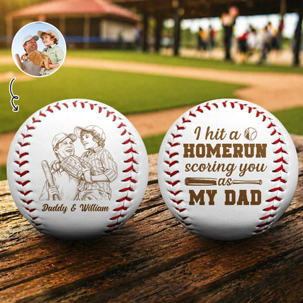 Custom Photo Pencil Sketch Baseball We Hit A Homerun - Personalized Baseball, Softball