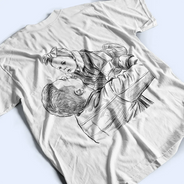 Gift For Father,Dad - Daughter (Young),Gift For Daughter,Gift For Children,Custom Photo,Art Design,French,Non-Eng,Proud,Photo - Pencil Sketch - Remove BG - Photo Personnalisée Croquis Au Crayon Photo Personnalisée Croquis Au Crayon Juste Un Papa Et Sa Fille - T-Shirt Personnalisé